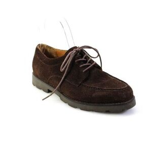 Ralph Lauren Womens Lug Sole Round Toe Suede Derby Shoes Dark Brown Size 6.5
